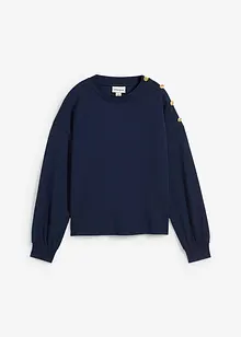 Sweatshirt med knapper, bonprix