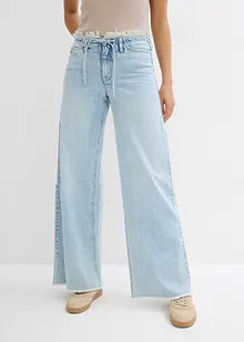 Wide Leg-jeans, Mid Waist, Low Stretch frynser, bonprix