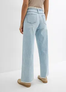 Wide Leg-jeans, Mid Waist, Low Stretch frynser, bonprix