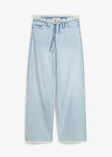 Wide Leg-jeans, Mid Waist, Low Stretch frynser, bonprix