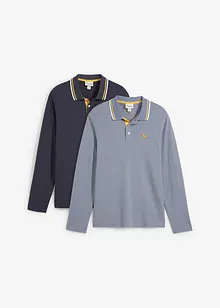Poloskjorte i økologisk bomull (2-pack), bonprix