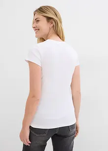 Kortermet, ribbestrikket topp med økologisk bomull (2-pack), bonprix