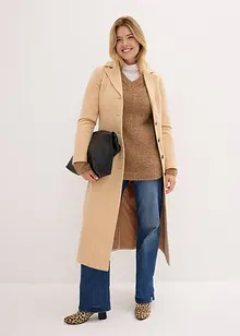 Grovstrikket genser med V-hals, bonprix