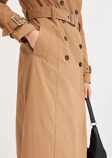 Lang trenchcoat med belte, bonprix