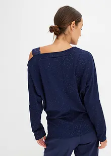 One shoulder-topp med glitter, bonprix