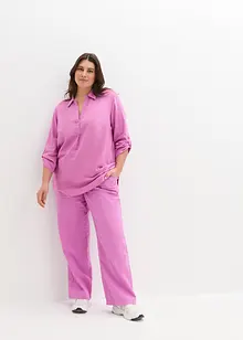 Bluse med 3/4-lang arm og lin, bonprix
