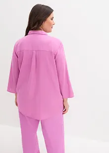 Bluse med 3/4-lang arm og lin, bonprix