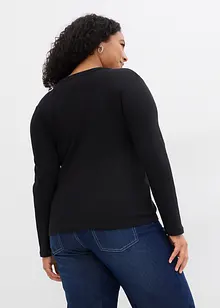 Topp i ribbemateriale med økologisk bomull (2-pack), bonprix