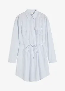 Stripete skjortekjole i poplin, bonprix