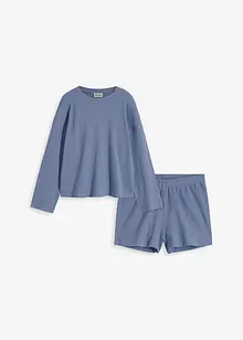 Loungewear-kosedress med shorts i vaflet jersey, bonprix