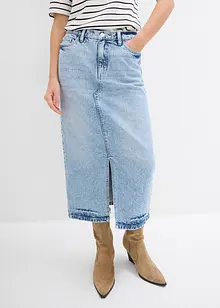 Midiskjørt i denim, bonprix