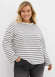 Oversized topp med stripemønster i økologisk bomull, bonprix