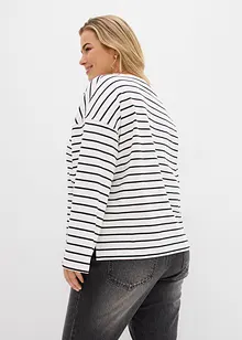 Oversized topp med stripemønster i økologisk bomull, bonprix