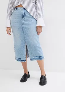 Midiskjørt i denim, bonprix