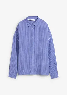 Skjortebluse i musselin med stripemønster, bonprix