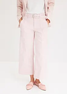 Culottes i twill med stretch og belte, bonprix