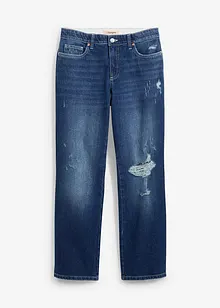 Straight-jeans, Mid Waist komfortlinning Low Stretch, cropped, bonprix