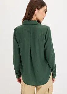Skjortebluse i omslagslook, bonprix