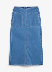 Jeansskjørt Mid Waist, midi-lengde, bonprix
