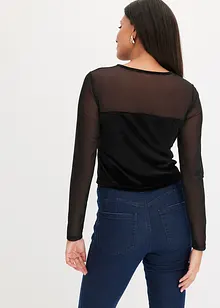 Korsett-topp med mesh, cropped, bonprix