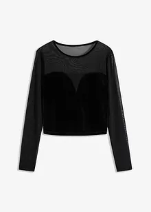 Korsett-topp med mesh, cropped, bonprix