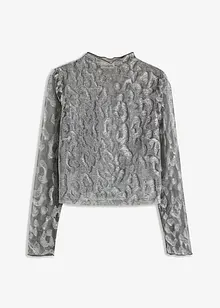 Langermet topp med glitter-detalj, bonprix