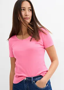 Topp i ribbemateriale i økologisk bomull (2-pack), bonprix