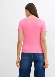 Topp i ribbemateriale i økologisk bomull (2-pack), bonprix