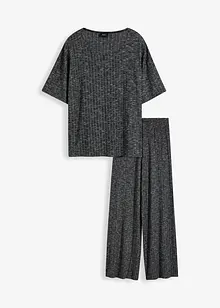 Loungewear-kosedress i ribbemateriale, oversized, bonprix