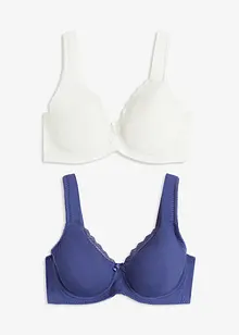 T-skjorte-BH med bøyle og økologisk bomull (2-pack), bonprix
