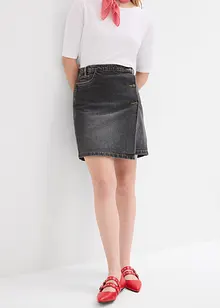 Jeansskjørt i omslagsmodell, bonprix