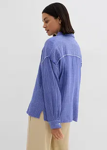 Skjortebluse i musselin med stripemønster, bonprix
