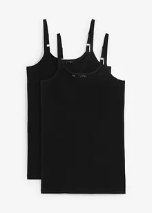 Lang singlet av økologisk bomull, 2-pack, bonprix