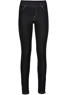 Leggings i denimlook med glidelås, bonprix