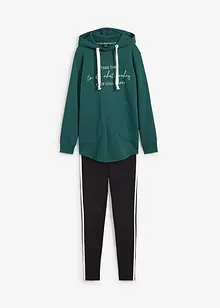 Joggedress med lang sweatshirt og leggings (2-delt sett), bonprix