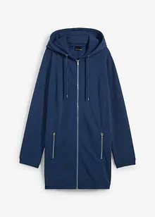 Lang sweatjakke med glidelåslommer, bonprix