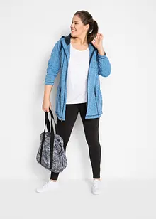 Lang fleecejakke med hette, bonprix