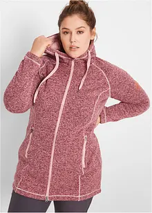 Lang fleecejakke med hette, bonprix