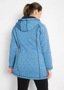 Lang fleecejakke med hette, bonprix