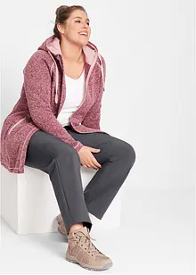 Lang fleecejakke med hette, bonprix