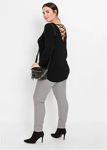 Finstrikket genser i viskosemiks, bonprix