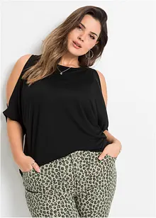 Cold shoulder-topp i viskose, bonprix