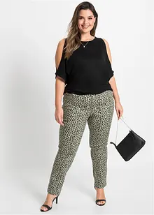 Cold shoulder-topp i viskose, bonprix