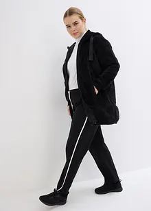 Loungewear langermet fleece-kosejakke med hette, bonprix