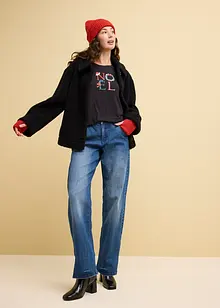 Wide Leg-jeans High Waist, komfortlinning, bonprix