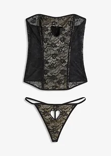 Korsett og stringtruse (2-delt sett), bonprix