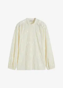 Lett transparent bluse med blomsterapplikasjon, bonprix
