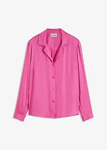 Bluse i viskose-sateng med jakkeslag, bonprix