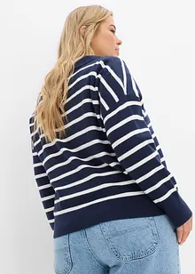 Oversized genser i viskosemiks med stripemønster, bonprix