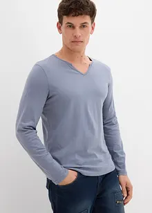 Langermet topp i ren bomull, Slim Fit, bonprix